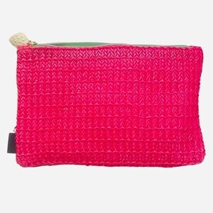 Ipsy vibrant hot pink make up glam bag March 2025 zipper plastic fabric